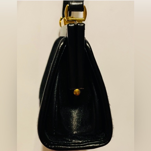 GUCCI VINTAGE COLLECTIBLE MINI BLACK CALF HAIR & LEATHER PURSE - Picture 11 of 16